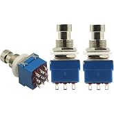 3PCS 3PDT Footswitch 9Pin Guitar Effects Pedal Box Stomp Foot Metal Switch True Bypass