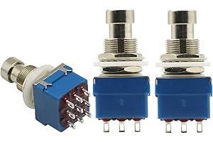 GODIYMODULES 3PCS 3PDT Footswitch 9Pin Guitar Effects Pedal Box Stomp Foot Metal Switch True Bypass