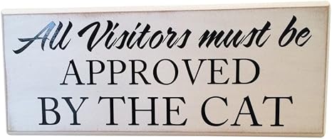 Tous Les Visiteurs Approuve Par Chat Inscription Citation Style Shabby Chic Plaque 25 4 X 10 2 Cm P004 Amazon Fr Cuisine Maison