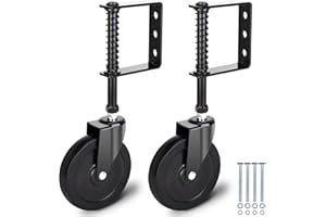 XIUYING FENG 4 Inch Heavy Duty Gate Wheel, Fence Spring Loaded Gate Caster Wheel, Farm Gate Support Wheel, Outdoor Gate Helper for Wooden PVC Fences, Gate Caster Kit with 360° Swivel, 220 Lbs Capacity, 1 Pack