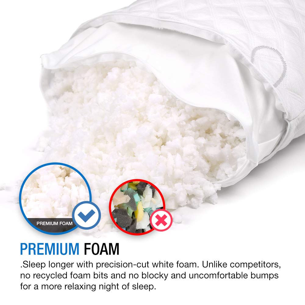 Dream Rite Shredded Hypoallergenic Memory Foam Pillow WonderSleep