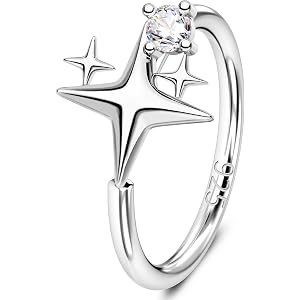 OUFER 20G Star Nose Rings Hoops 925 Sterling Silver CZ Twist Nose Piercing Jewelry 6mm/7mm/8mm Silver/Gold Hypoallergenic Dai