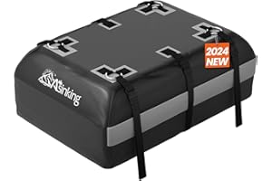 Asinking Car Rooftop Cargo Carrier Bag - 100% Waterproof Heavy Duty Car Roof Luggage Carrier 21 Cubic Feet, Fits All Vehicles with/Without Roof Rack - Easy Install & Triply Reinforced for Secure Use