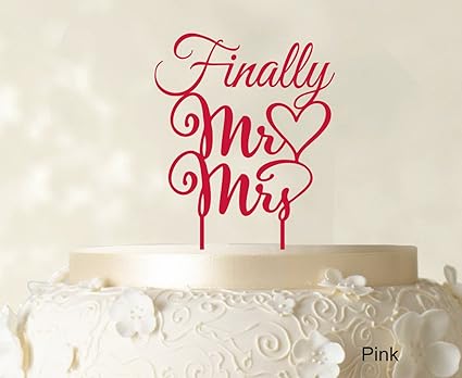 Printtoo Enfin Monsieur Madame Gateau De Mariage Topper Personnalise Nom Personnalise Gateau Toppers Couleur Option Disponible 5 7 Pouces De Large Amazon Fr Cuisine Maison