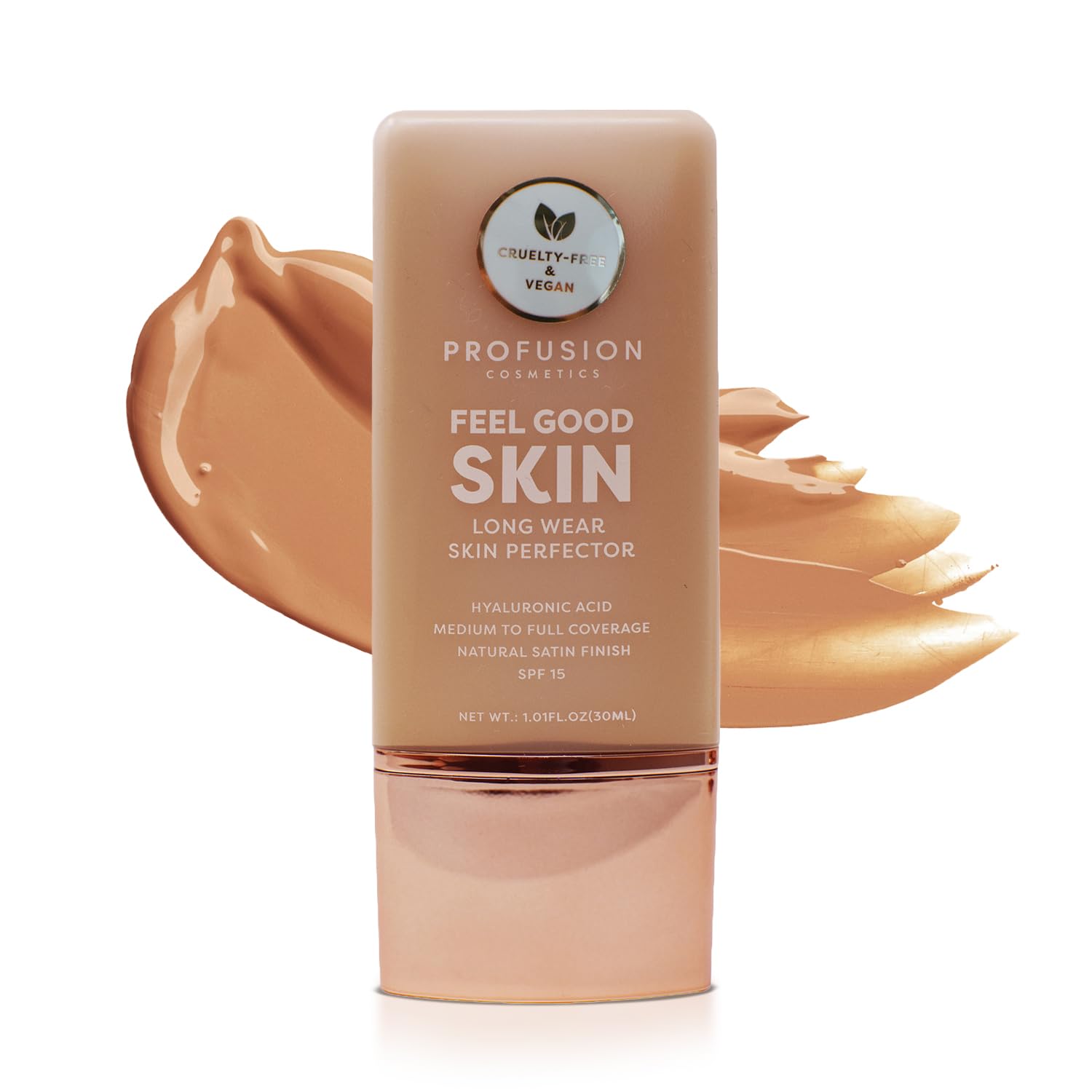 Profusion Cosmetics Lightweight Liquid Foundation for a Flawless and Elegant Radiance, Breathable Makeup for Improves Uneven Skin Tone, Cruelty-Free - Medium 3