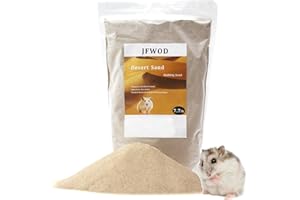 JFWOD Hamster Bath Sand, 7.7lb Dust Free Desert Sand or Potty Litter Sand for Hamster Chinchillas Gerbil Syrian Mice Small Animals(Beige)