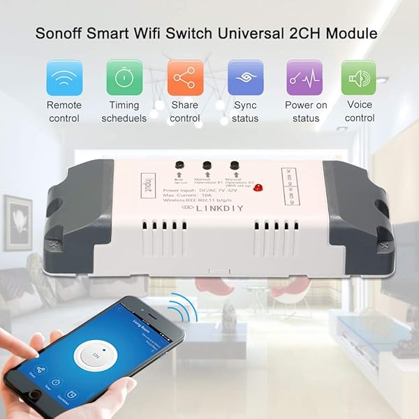 Festnight Sonoff Smart Schalter Alexa 2CH Universalmodul Timer APP Steuerung fr Smart Home