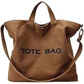 Huwzder Women Canvas Tote Bag Travel Shoulder Bag Large Capacity Crossbody Top Handle Fashion Handbags