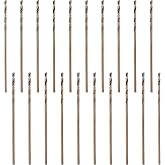 1/32" Cobalt Drill Bit Set, 20 Pcs M35 High Speed Steel Jobber Length Twist Drills Bit Straight Shank Drills for Hard Metal, Jewelry, Stainless Steel, Circuit Board, Plastic, Wood