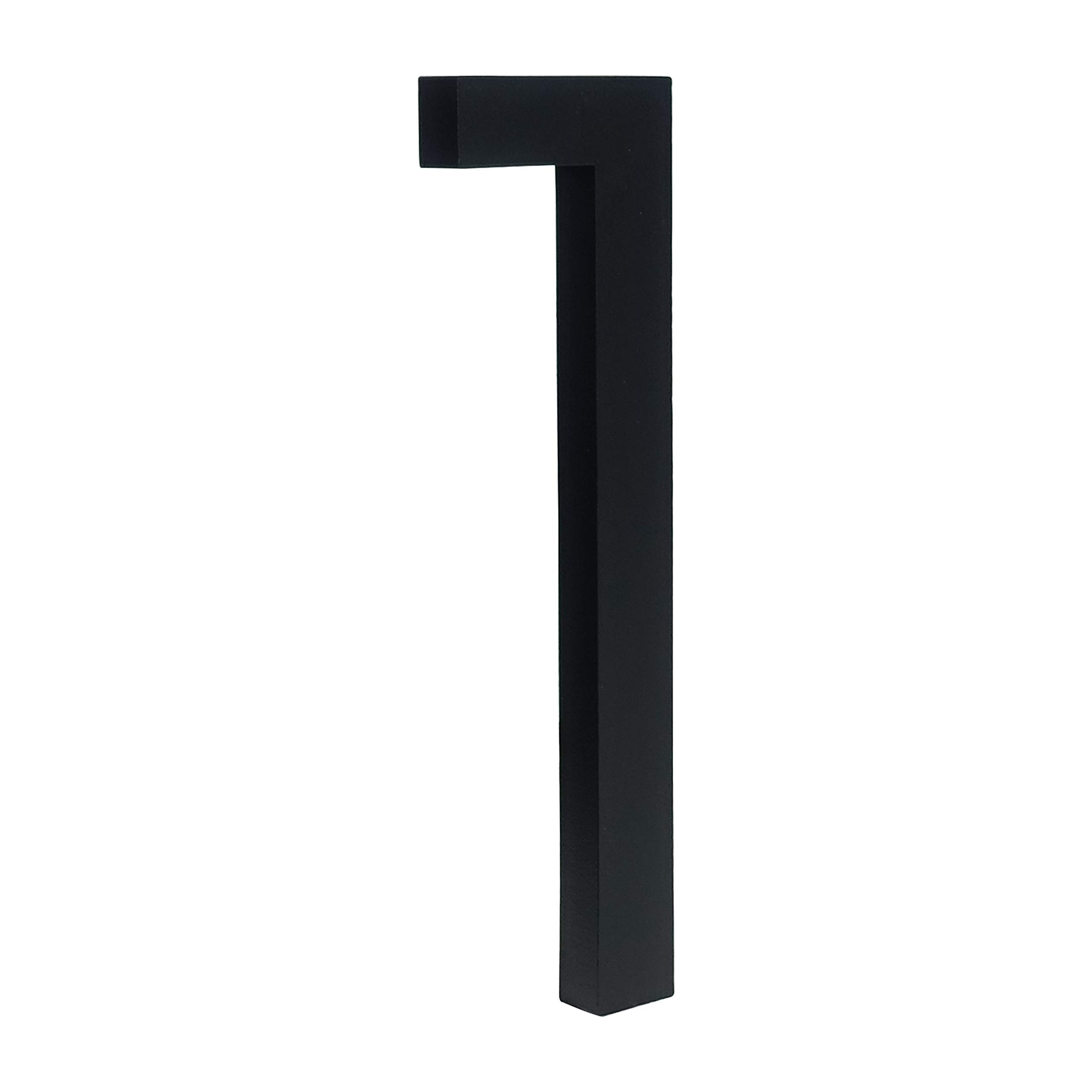 HASWARE Floating House Number 6 inch Stylish Door Numbers Alphabet Plaque Street Home Address Numerals (Black, 1)