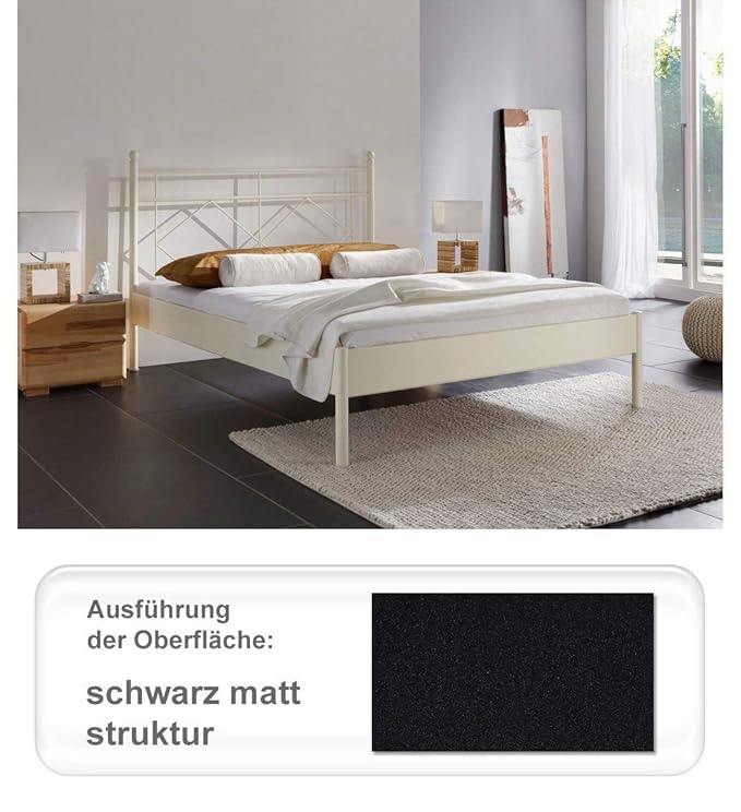 expendio hochwertiges Metallbett Pinar, Verschiedene Varianten, Bettgestell Jugendbett Doppelbett Singelbett Ehebett, Liegefl
