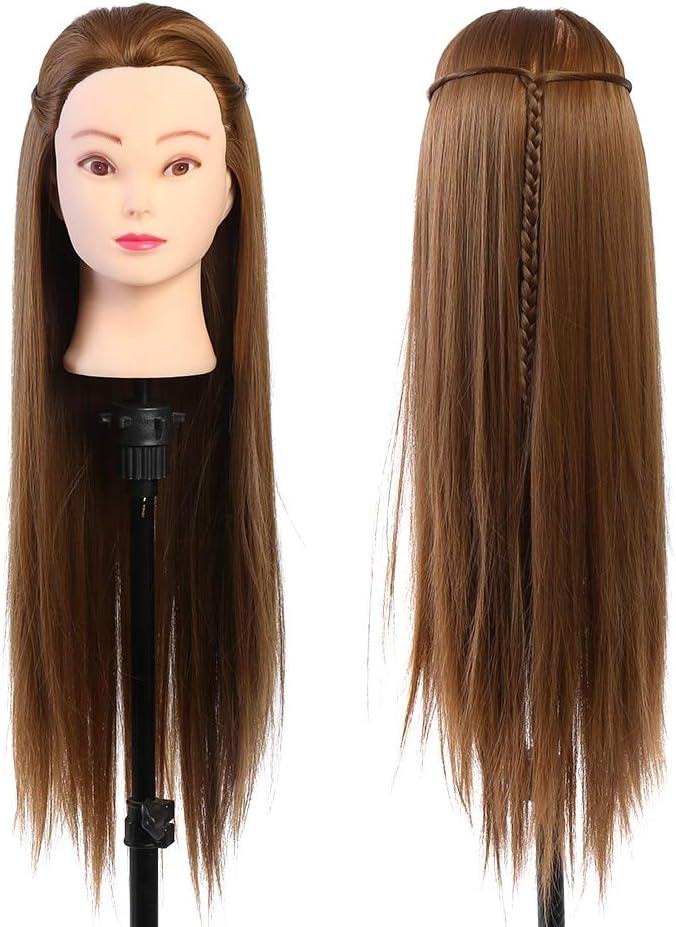 Washable Heat-Resistent Mannequin Head, Human Hair Styling Training Head, for Hair-Styling Beauty Teacher Hair Stylists Hair Salons - Image 4