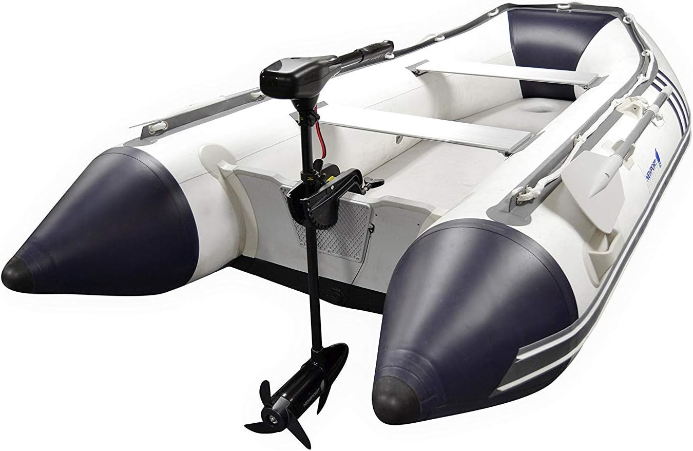 Newport Vessels NV-Series 55lb Thrust Saltwater Transom Mounted Trolling Electric Trolling Motor w/ LED Battery Indicator & 30" Shaft: Sports & Outdoors