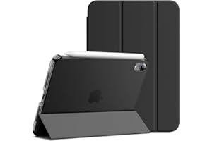 JETech Case for iPad Mini (A17 Pro, 2024 Model, 7th Generation) / Mini 6 (2021 Model, 6th Generation), Slim Stand Hard Back Shell Smart Cover with Auto Wake/Sleep (Black)