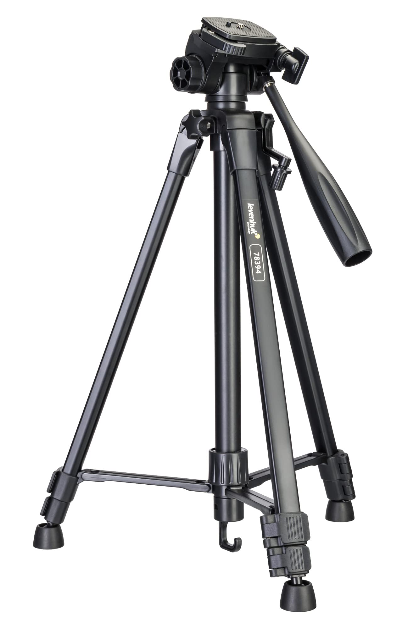 Levenhuk Level BASE TR20 Lightweight Tripod Floor Stand with Bubble Level, 360° Rotatable Head and 490–1400mm Height for Optical Devices up to 5kg