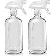 Cosywell Glass Spray Bottles Empty 16oz Boston Round Bottle Refillable Container for Essential Oils with Funnel Lables Cleaning Products Aromatherapy Lotions Liquid Soaps (WhiteWhite)