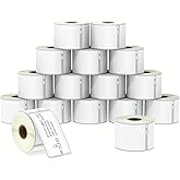 BETCKEY - Compatible DYMO 30323 (2-1/8" x 4") Shipping/Name Badge Labels, Perforated, Compatible with DYMO Labelwriter 450, 4XL, Rollo NOT Fit 550 & 5XL [16 Rolls/3840 Labels]