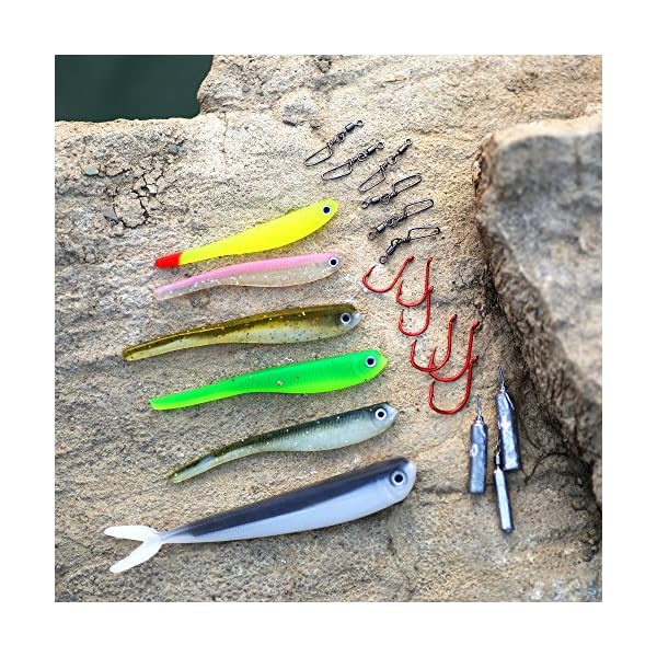 Mizugiwa-Drop-Shot-Kit-Include-Soft-Shad-Minnow-Bait-Hooks-Weight-For-Bass-Perch-Walley-Fishing