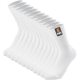 webbingking Crew Socks for Women Soft & Cozy Premium Combed Cotton 6 Pairs Size 6-11