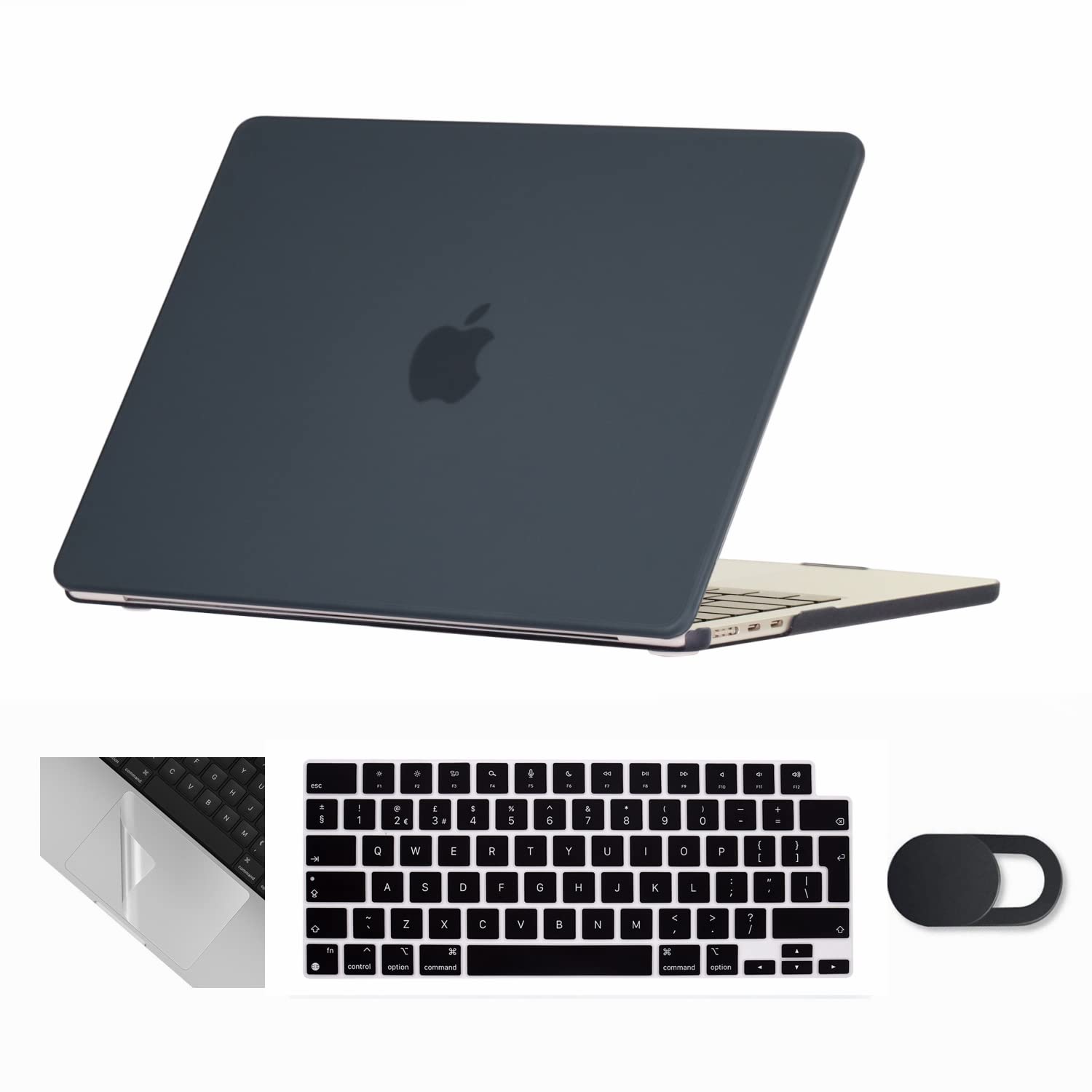 Se7enline Compatible with MacBook Air 15 inch M4 Case 2025 2024 2023 for A2941/A3114/A3241 Laptop Hard Shell Case with Keyboard Protective Cover & Webcam Cover & Trackpad Protector,Matte Black