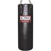 Ringside 100-Pound Soft-Filled Leather Heavy Bag with Chain &amp; Swivel | For boxing, MMA, Muay Thai, kickboxing training, 42" H x 14", protects hands &amp; joints, includes D-ring