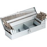 COMOWARE 115Pcs M35 Cobalt Drill Bit Set - 5% Cobalt HSS Metal Bits for Hardened Steel/Stainless/Cast Iron/Wood/Plastic, Titanium Coated 1/16"-1/2" with Metal Indexed Case (Professional Grade)