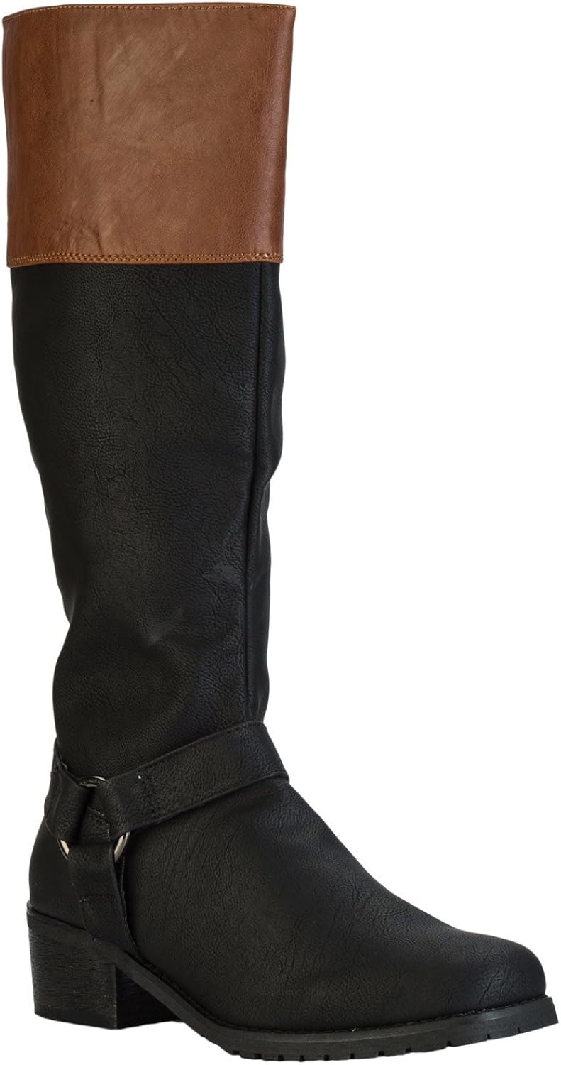 Dolcis Women's Two Tone Riding Boots Boots