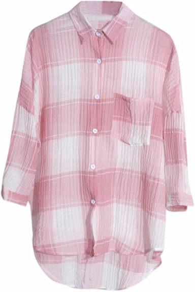 Amazon.com | Women's Long-Sleeve Plaid Flannel Shirt (XL, Pink) | Shoes