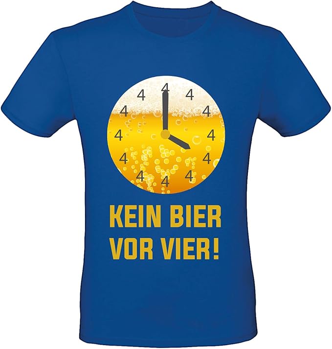 ShirtPanda Herren TShirt · Kein Bier vor 4 · Spruch Funshirt · Tshirt