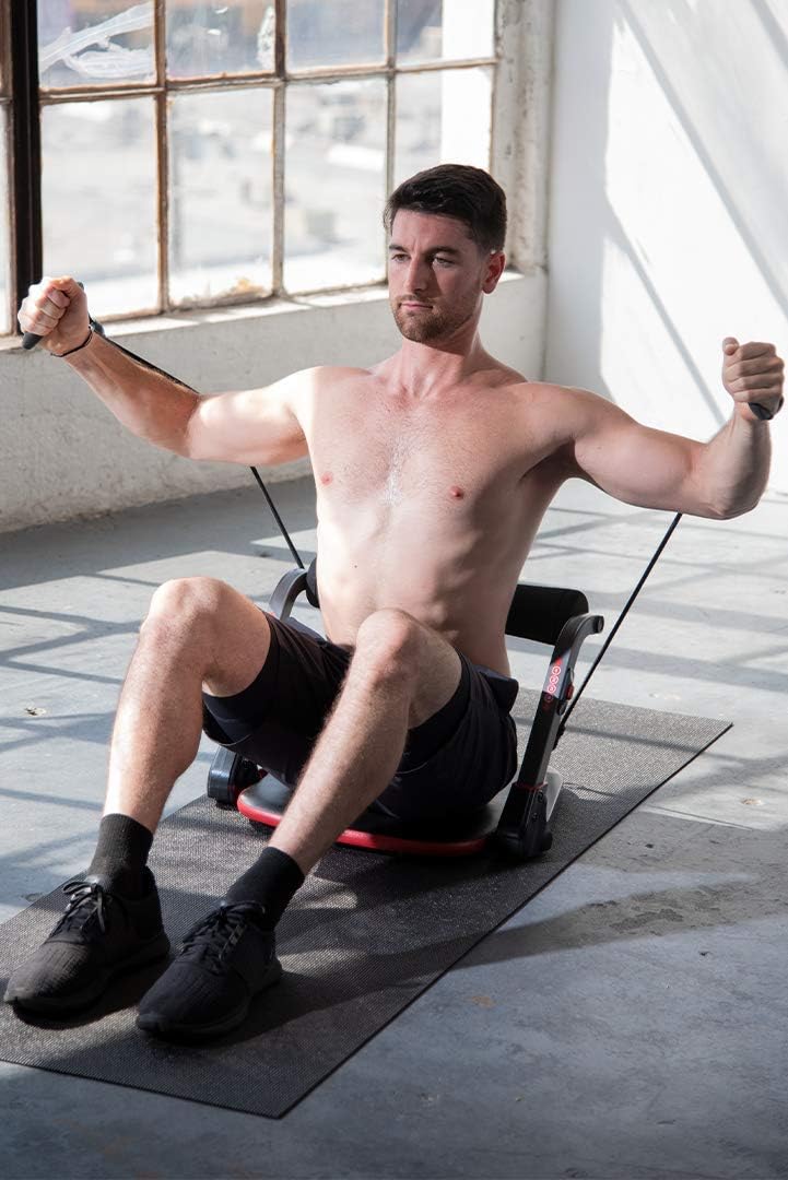 Core Max PRO with Resistance Bands Abs and Total Body Smart 8 min Workout & Cardio Machine, Red/Black : Sports & Outdoors