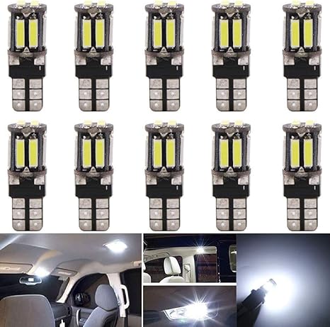 Amazon アマゼナル10パックホワイト194 T10 168 25 W 5 W 175 158電球7014 10 Smd Canbusエラーフリーledライト 12ボルト車内照明用マップドームランプナンバープレートサイドマーカーダッシュボードライト Ledイルミネーション 車 バイク