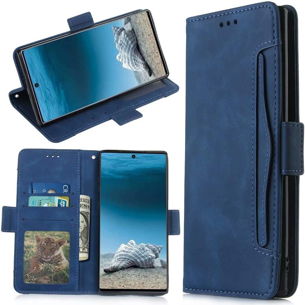 For Xiaomi Redmi Note 8 Pro Case, Shockproof PU Leather Flip Wallet Cover with Magnetic Stand Card Holder ID Slot Folio Soft TPU Bumper Slim Protective Case Skin for Xiaomi Redmi Note 8 Pro blue