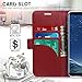 FYY [Genuine Leather Wallet Case for Samsung Galaxy S8+ Plus 2017, Handmade Flip Folio Wallet Case with Kickstand Card Slots Magnetic Closure for Samsung Galaxy S8+ Plus 2017 Wine Red