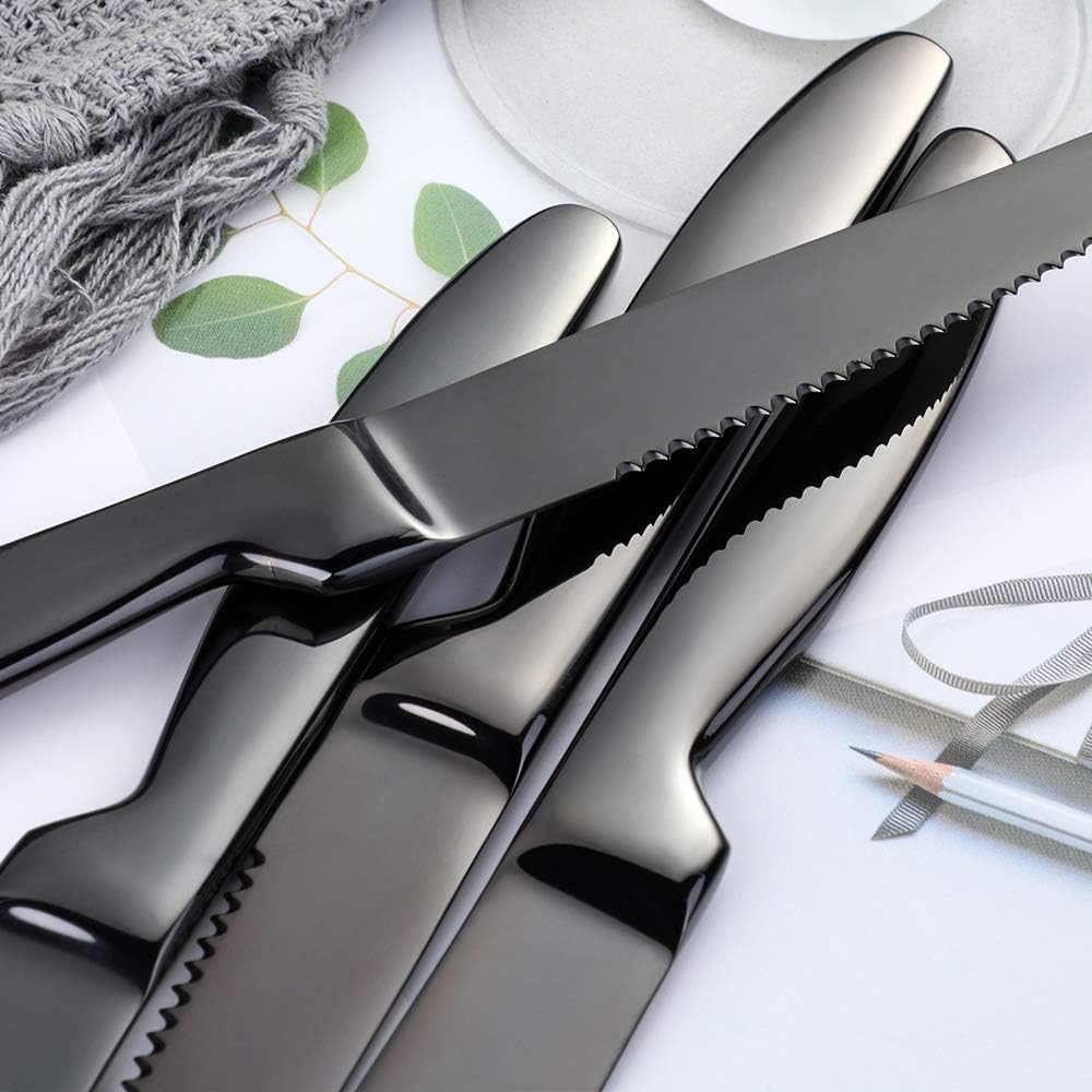 BISDARUN Stainless Steel Serrated Steak Knives Set of 6 - Image 5