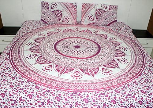 Pink Purple Ombre Mandala Duvet Doona Cover Bohemian Bedding Quilt Blanket Cover With Pillowcases