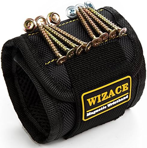 Magnetic Wristband, WIZACE Tool Armband Strong 10 Magnets for Fixing Screws, Bolts, Nails, Bit Washers and Other Electrical Tools-Unique Gift for Male, Female, Husband, Father