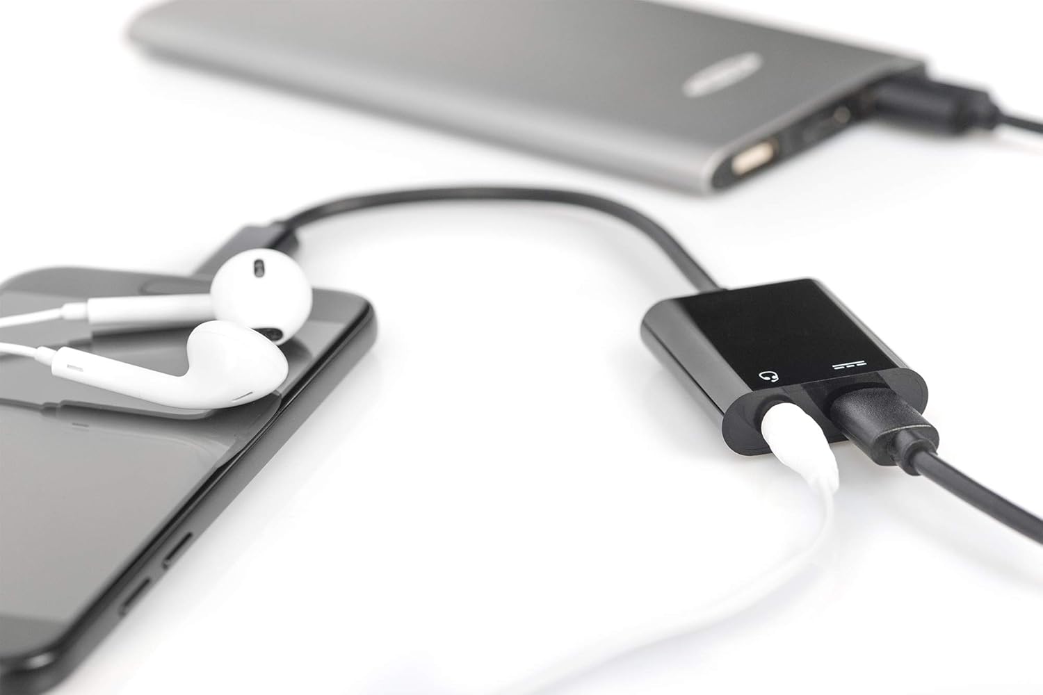 DIGITUS USB-C adapter cable - 0.2 m - USB-C (male) to 3.5 mm jack (female), Type-C (female) - Power Delivery 3.0 - 20V 5A - Black - Image 3