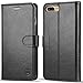 iPhone 8 Plus Case, iPhone 7 Plus Case, SHIELDON Genuine iPhone 7 Plus Leather Case [Wallet] [Flip] Book Design with Credit Card Holder Kicktand Magnetic Closure Cover Case for iPhone 7 Plus - Black