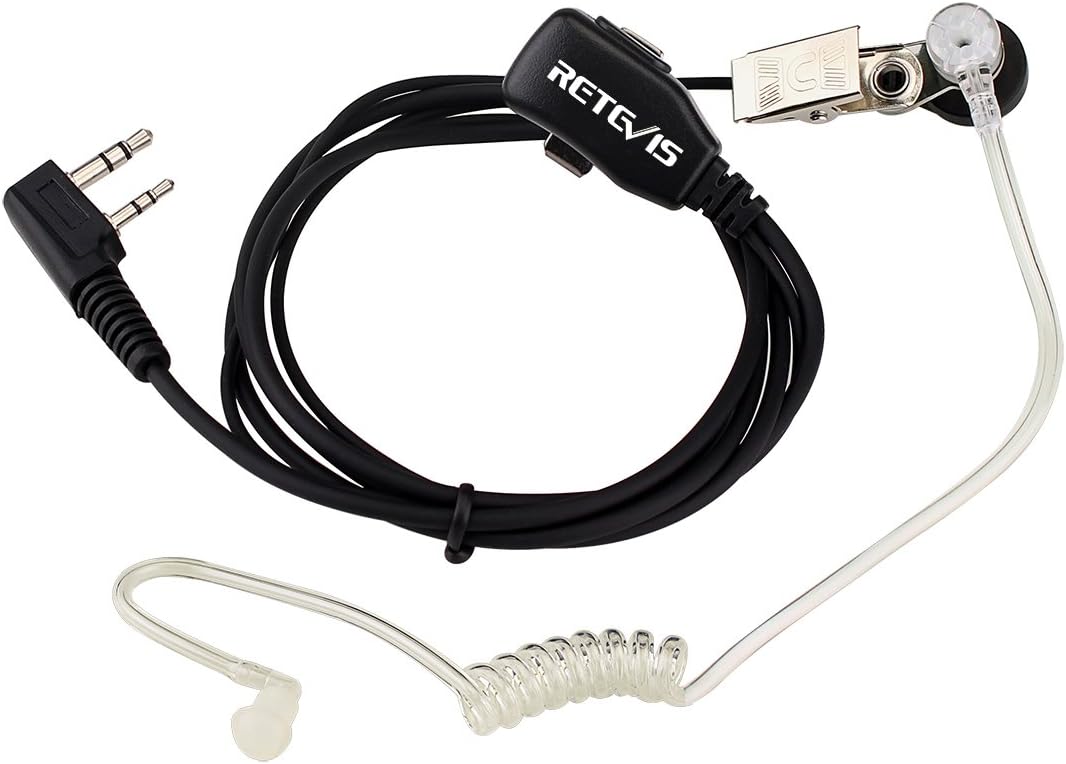 Retevis Walkie Talkies Earpiece with Mic 2 Pin Acoustic Tube Headset for Baofeng UV-5R Retevis H-777 RT1 RT21 RT22 Arcshell AR-5 2 Way Radio (10 Pack)