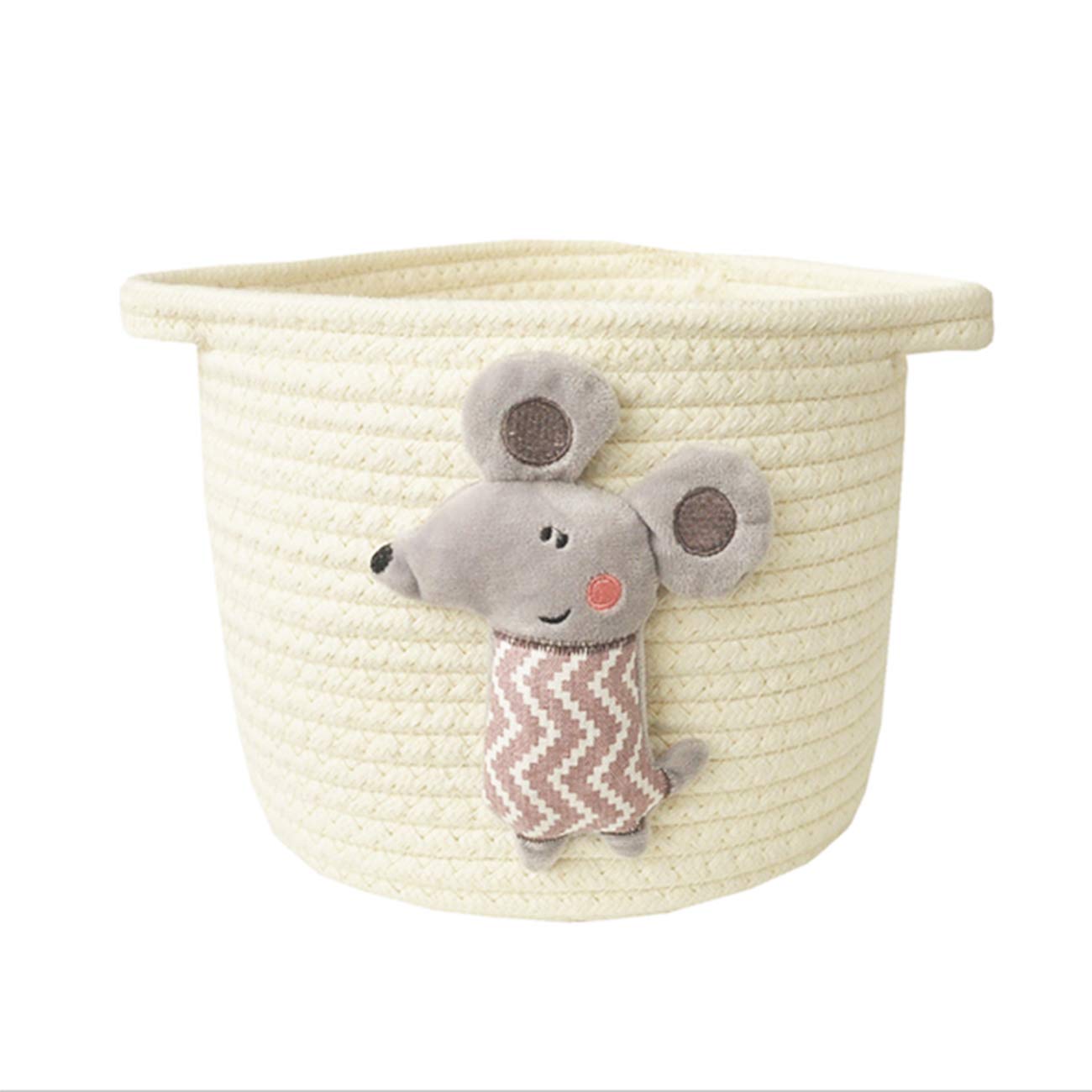Newsea Round Woven Baby Diaper Basket with Handle Cotton