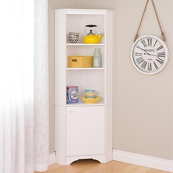 Amazon Com Prepac Elite Winslow White Tall 1 Door Corner Storage