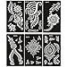 Xmasir Pack of 10 Airbrush Henna Tattoo Stencil for Women Hand Finger Face Body Painting Kids Glitter Tattoo Templates 18 X 8.5cm (2)