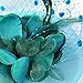Big Flower Headband Netting Mesh Hair Band Cocktail Hat Party Fascinator, Lake Blue, One Size