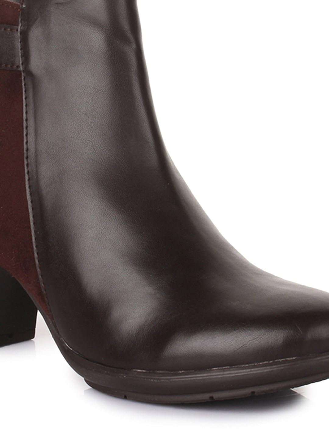 bruno manetti women (ay-103) coffee synthetic leather heeled boots