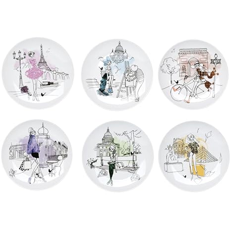 La Chaise Longue Dessertteller Les PARISIENNES Set 6-teilig