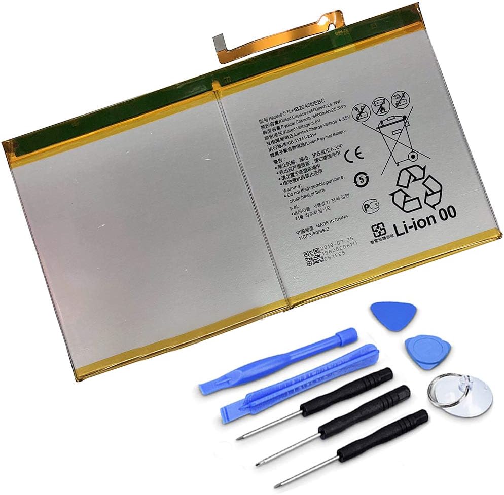 XITAIAN 25.3Wh 6660mAh HB26A510EBC Replacement Battery for Huawei MediaPad M2 10.1 flat cell M2-A01W M2-A01L with Tools
