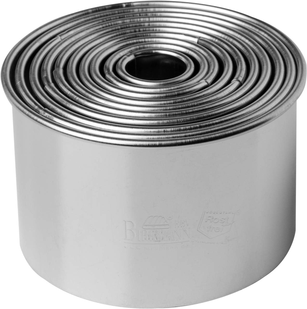 RBV BirkmannCookie Cutter Set Easy Baking Ø1,5-7 cm 10 pcs, Stainless Steel, Silver, 7 x 7 x 4.5 cm