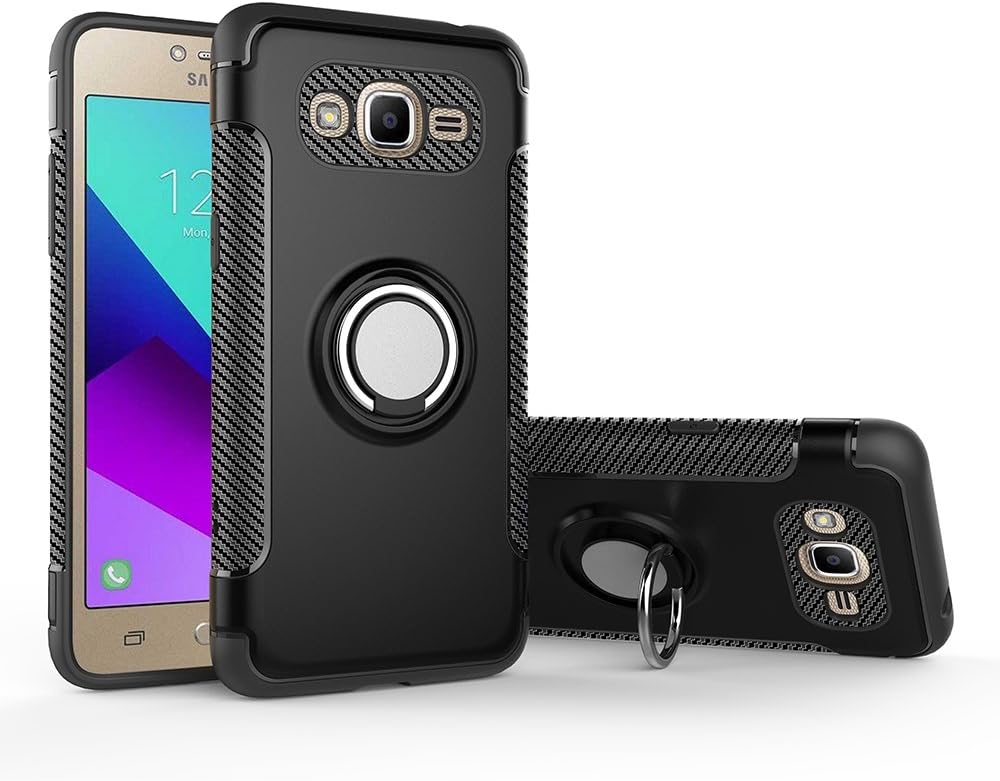 Case for Samsung SM-J320AZ Galaxy Amp Prime SM-J320V Galaxy J3 V 2016 SM-J320VPP Galaxy J3 2016 SM-J320ZN SM-J320F Case Cover + 360 Degree Rotating Ring Holder Kickstand.for Galaxy J3 2016 Black