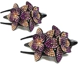 7Pcs Rhinestone Double Flower Hair Clip,Women Hair Claw Hair Crystal Rhinestone Hair Clip,Charming Hairstyle Hairpin, Elegant Hair Ornament Large(A)