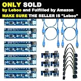 Leboo 6-Pack PCIE Riser 1X to 16X Graphics Extension for GPU Mining VER 007 PCI Risers Powered Riser Adapter Card w/ 60cm USB 3.0 Extension Cable & 6Pin PCI-E to SATA Power Cable (VER 007, 6-Pack)